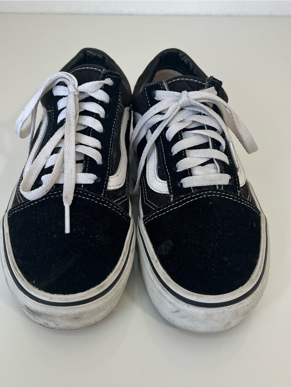 Vans Old Skool Black White Suede Low Thick Sole Shoes Size 7.5